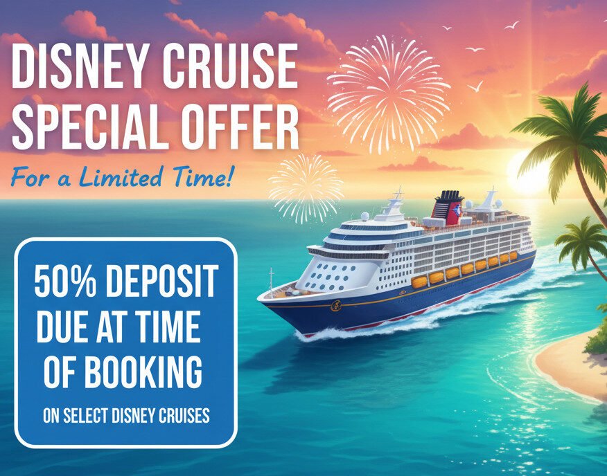 Only 50% of Deposit Due at Time of Booking on Select Disney Cruises